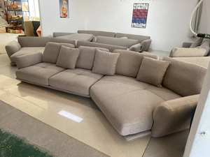 Conjunto de Muebles de Sala de Estar Modernos y Lujosos de Estilo Europeo, Sofá <span class=keywords><strong>Chaise</strong></span> <span class=keywords><strong>Longue</strong></span> Combinado de Cuero y Microfibra para el Hogar u Hotel - Product Image 5