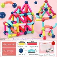 Jouets éducatifs pour enfants, bâtonnets 3D, aimants en terres rares, billes magnétiques en néodyme, ensemble de tiges, blocs de construction magnétiques DIY