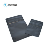 Sacs zip-lock en mylar pour dispensaire personnalisé taille L Sacs zip-lock en aluminium noir mat à double fermeture éclair Sacs Doypack 3.5 mylar à l'épreuve des enfants