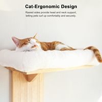 Étagères murales pour chat en bois d'hévéa, 2 plateformes, forme d'arbre, étagère flottante, griffoir pour chat, lit, durable, antidérapant pour grimper et jouer