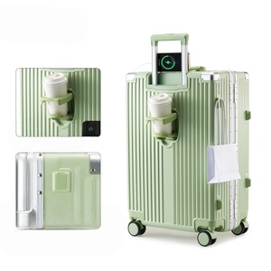 Valise à cadre en néoprène semi-aluminium 20 pouces 24 pouces, bagage de voyage résistant à l'usure, valise à roulettes avec serrure à code, bagage à main 114 - Product Image 6