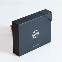 Boîte cadeau en carton rigide noir mat personnalisée avec ouverture inclinée pour l'emballage de portefeuilles en cuir