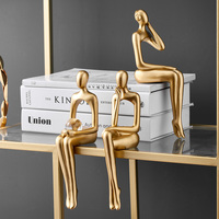 Statue assise décorative en résine légère de luxe pour maison moderne Ornement Décoration de table pour la maison