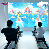 Attractions de divertissement familial, expérience immersive, jeu interactif de course à rames, système de projection