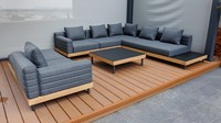Ensemble de canapés de luxe modernes pour hôtel, mobilier de patio pour villa, canapé de jardin extérieur en aluminium, imperméable