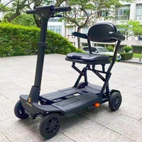 Scooter pliable léger avec logo personnalisé NFC pour personnes âgées, batterie au lithium 24V6.6Ah, scooter portable à 4 roues pour avion
