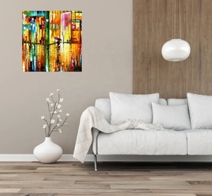 XIXI Art mural sur toile 3D fait main personnalisé, style impressionnisme moderne, paysage graffiti aux couleurs vives - Product Image 4