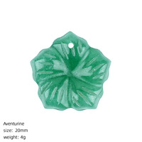 Liontin Bunga Ukiran Batu Alam 20mm, Manik Berlubang untuk Kalung Buatan Tangan, Anting, Perhiasan Gantung, Bahan Kerajinan DIY