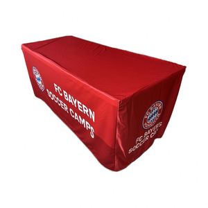 Custom Rectangle Heat Sublimation Printed Stretch Advertising <b>Table</b> Cover With Logo for Trade Shows - Product Image 1