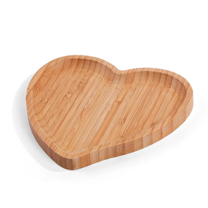 Plateau de service en bambou en forme de cœur, qualité alimentaire, créatif, pour fruits, noix, dîner, personnalisable en couleur et taille, plateau à collation en bois écologique - Product Image 5