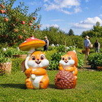Op maat gemaakte glasvezelhars sculpturen van een eekhoornfamilie, corrosiebestendig, voor decoratie op kinderspeelplaatsen