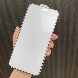 Protector de pantalla de impresión de seda mate antihuellas dactilares juego Frost vidrio templado <span class=keywords><strong>para</strong></span> <span class=keywords><strong>iPhone</strong></span> 15 14 13 Pro Max AG Protector de pantalla - Product Image 1