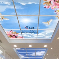 Panneau Lumineux de Plafond Ciel Économique Usine Jiaxing 600x600 603x603 2x2ft, Dalle Lumineuse LED Ciel Nuageux, Dalle de Plafond