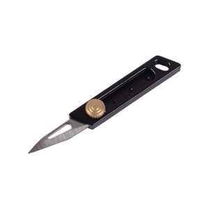 Aluminum Alloy Pocket Knife Stainless Steel Blade 66mm Length Clip Point Utility Knife With Keychain Push Button Industrial - Product Image 1