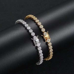 5Mm Round Full Zirconium Single-row <b>Couple</b> <b>Bracelet</b>, Accessories Zircon Tennis Chain Tanjing Fashion Lijing Necklace - Product Image 1