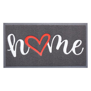 Alfombra de PVC para Puerta con Diseño de Corazón, Rectangular, Gris Oscuro, Antideslizante, Fácil de Limpiar, para Entrada y Puerta Principal - Product Image 1