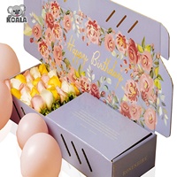 Vente en gros, grand Carton ondulé pliable violet, Bouquet de fleuriste frais, Roses, boîte d'emballage de fleurs