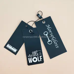 Etiquetas de papel personalizadas, logotipo personalizado, jeans pvc, pendurar etiquetas de roupas personalizadas