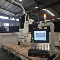 Máquina de Corte de Piedra con Sierra de Puente de 5 Ejes, Router CNC con Servomotor y Caja de Cambios para Corte de Granito y Piedra Artificial