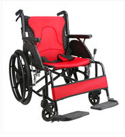 Kursi Roda Lipat Manual Aluminium dengan Ransel Desain Portabel Disetujui Maskapai Penerbangan untuk Lansia dan Penyandang Disabilitas Kapasitas 150KG