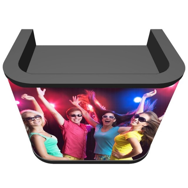 Night Bar DJ Booth Curved DJ Booth LED Display LED Display Full Color Electronic Music Festival DJ Booth