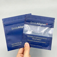 Sacs d'emballage personnalisés refermables mats à une face transparente avec fermeture éclair, sacs pour aligneurs transparents, sacs Mylar plats thermoscellables à fermeture éclair