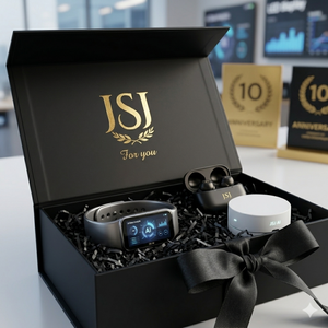 Caja de Regalo Magnética Negra, Empaque de Papel Rígido Laminado Mate de Lujo para Accesorios de Alta Tecnología, Almacenamiento Premium - Product Image 1