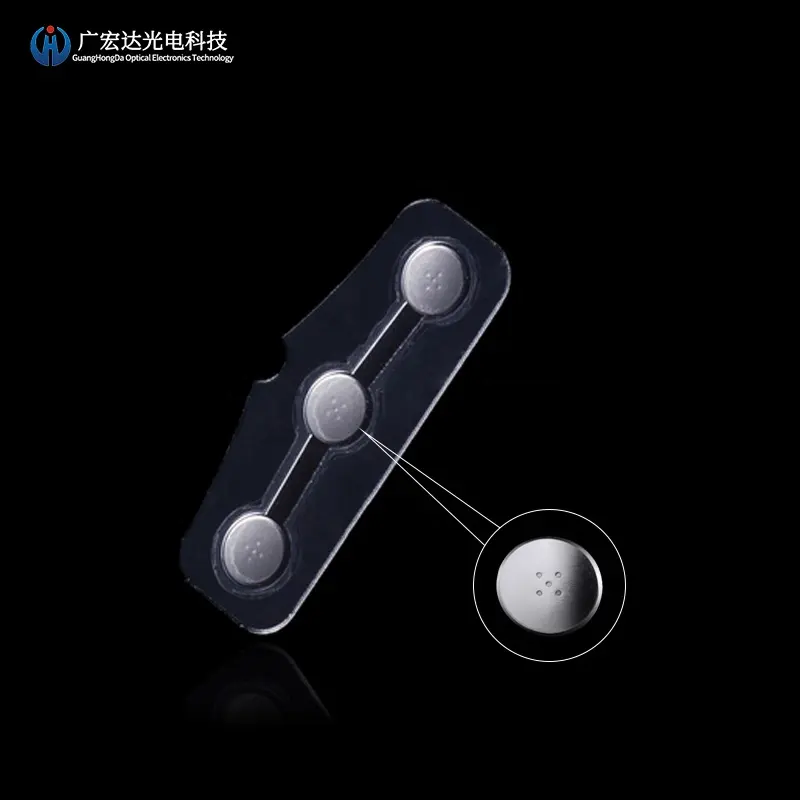 Free Sample OEM Factory Oblong Metal Dome Array With 5 Dimples For Earphone Plug White PET With Strong Adhesive