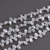 Perles de culture d'eau douce Keshi 6-7mm, baroques, à facettes, percées sur le dessus, blanches, brin de 40cm pour la fabrication de bijoux DIY