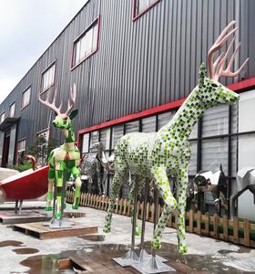 Présentoir de jardin moderne grandeur nature statue de cerf décoration de jardin maison de Noël sculpture d'animaux en fibre de verre - Product Image 3