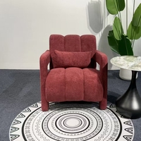 Fauteuil d'appoint moderne en tissu peluche, modèle 8126, fauteuil simple capitonné pour salon, chambre à coucher