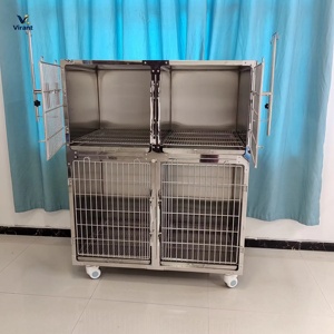 Cage vétérinaire tout-en-un en acier inoxydable pour le toilettage des chiens et l'isolement des animaux de compagnie, modèle VIRANT VM-ICU, garantie 1 an - Product Image 5