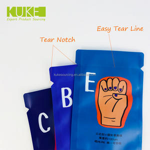 Sacs de pochette biodégradables personnalisés ligne de déchirure facile avec fermeture à glissière écologique emballage en plastique zip-lock sac à 3 joints latéraux - Product Image 4