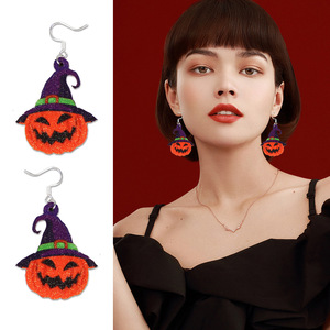 Nouvelles boucles d'oreilles d'Halloween en forme d'araignée et de chauve-souris pour adultes et enfants, décoration de fête, effrayantes et amusantes - Product Image 3