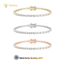 Bracelet chaîne tennis tendance TELULA pour femme en or massif 14 carats avec diamant ovale de laboratoire certifié IGI couleur D blanc
