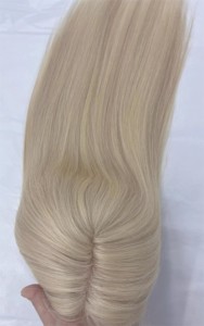 Parrucchino con Clip in <span class=keywords><strong>Capelli</strong></span> Umani Veri al 100% Remy, Base Mono, Dimensioni 6x7 7x8, per Donne Bianche - Product Image 5