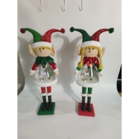 Adorable couple d'elfes de Noël porte-bonheur, ensemble de 2 pièces, peluche douce pour cadeau de fête