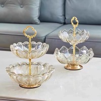 Modern luxe glazen fruitschaalset van 2, voedselveilig, gepolijst, voor thuisdecoratie en gebruik op de salontafel bij feestjes