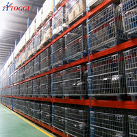 Cage à palettes en acier pliable robuste avec une capacité de 800 kg pour le stockage en entrepôt industriel