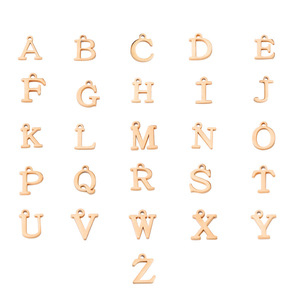 Letras Iniciales Mayúsculas de Acero Inoxidable de la A a la Z |   Colgante de Letra Chapado en Oro PVD de 18K para Joyería DIY, Fabricación de Collares y Pulseras - Product Image 2