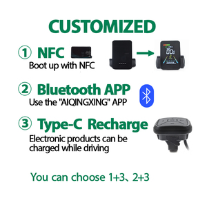 F3 NFC cycplus thelates Xe đạp điện Màn hình máy tính kỹ thuật số Đồng hồ bấm giờ đồng hồ tốc độ cho xe đạp đường cho Ebike <span class=keywords><strong>LCD</strong></span> hiển thị - Product Image 4