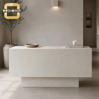 Comptoir de réception commercial personnalisé avec surface imperméable et style épuré pour salon de beauté haut de gamme