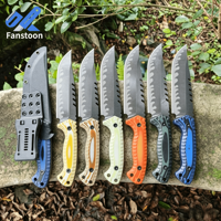 Pisau Berburu Outdoor Fixed Blade Grosir Pabrik, Gagang Anti Selip G10, Alat Survival Bushcraft Dengan Sarung Kydex, OEM Tersedia