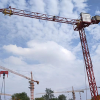 Haishan 1T 10M Portée Mini-grue à tour sans cabine à plateforme plate, Pièces de rechange pour la construction, Barre de tirant mural RC, Feux de signalisation, Moteur