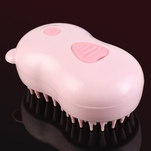 Pet Portable Battery-<b>Powered</b> Silicone Steam <b>Brush</b> for Dogs & Cats-Self-Cleaning Tangled Hair Remover - Product Image 5