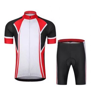 Customized Logo Breathable Active Stretch Quick Dry Unisex Short Sleeve 100% Polyester <b>Cycling</b> Jersey - Product Image 3