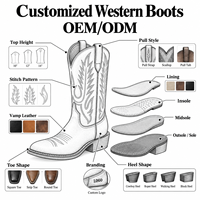 Bottes de cowboy western personnalisées Xinzirain pour hommes, aspect reptile marron, bout carré, à enfiler, mi-mollet, talon bas