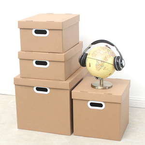 Foldable Corrugated Banker Carton Archive Box Cardboard Paper Storage Box With Lid