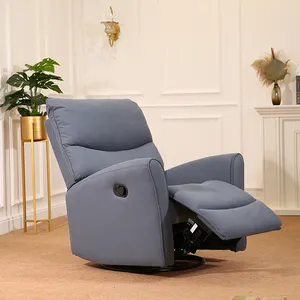 현대 블루 패브릭 시네마 거실 안락 의자 소파 의자 대형 푸시 백 수동 안락 의자