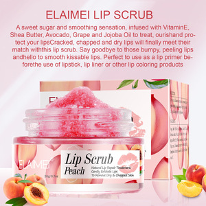 Crème pour les lèvres Elaimei 20g, hydratante, adoucissante, lissante, exfoliante, réparatrice des lèvres gercées, gommage pour les lèvres à l'orange, à la pêche et à la fraise - Product Image 4